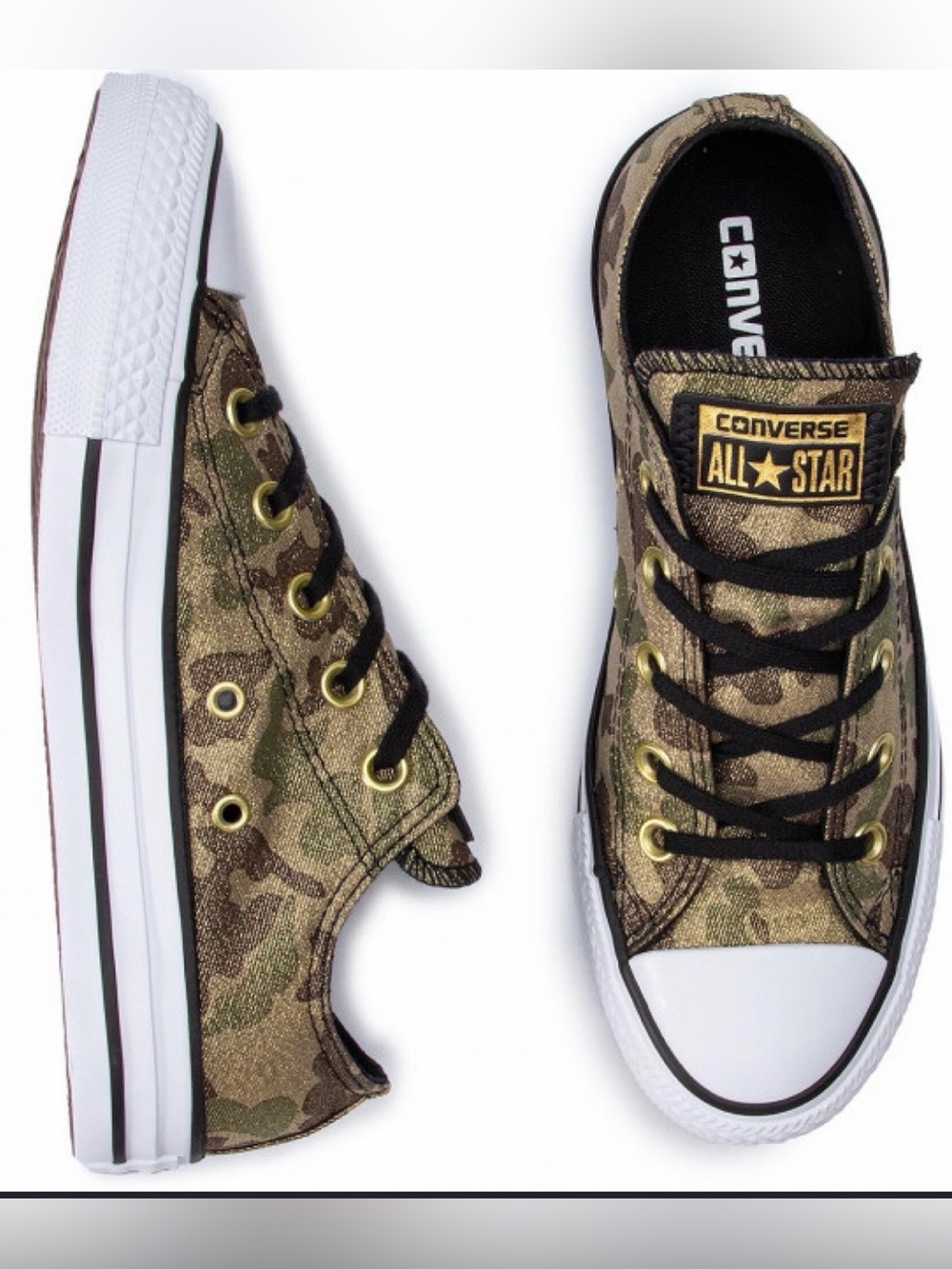New Converse sneakers in gold and black camouflage pattern